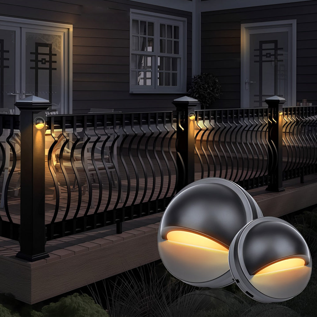 Half Moon LED Deck Step Light Low Voltage Outdoor Wall Mount