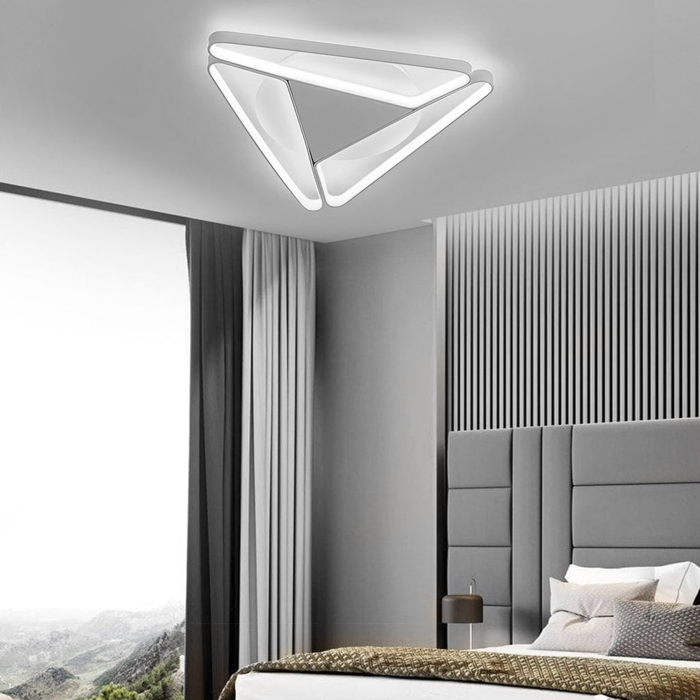 Geometric LED Flush Mount Ceiling Light Modern Metal & PVC