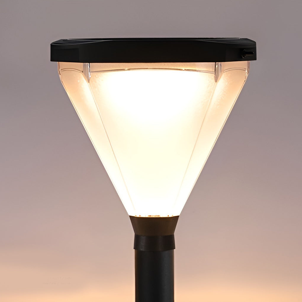 Modern Cone Solar LED Path Light - Outdoor Landscape Lighting