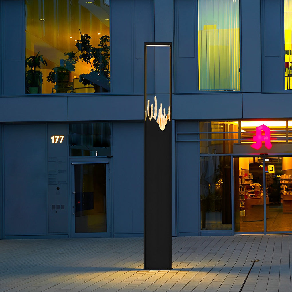 Modern Rectangular Glass LED Pathway Lights - Steel & Glass