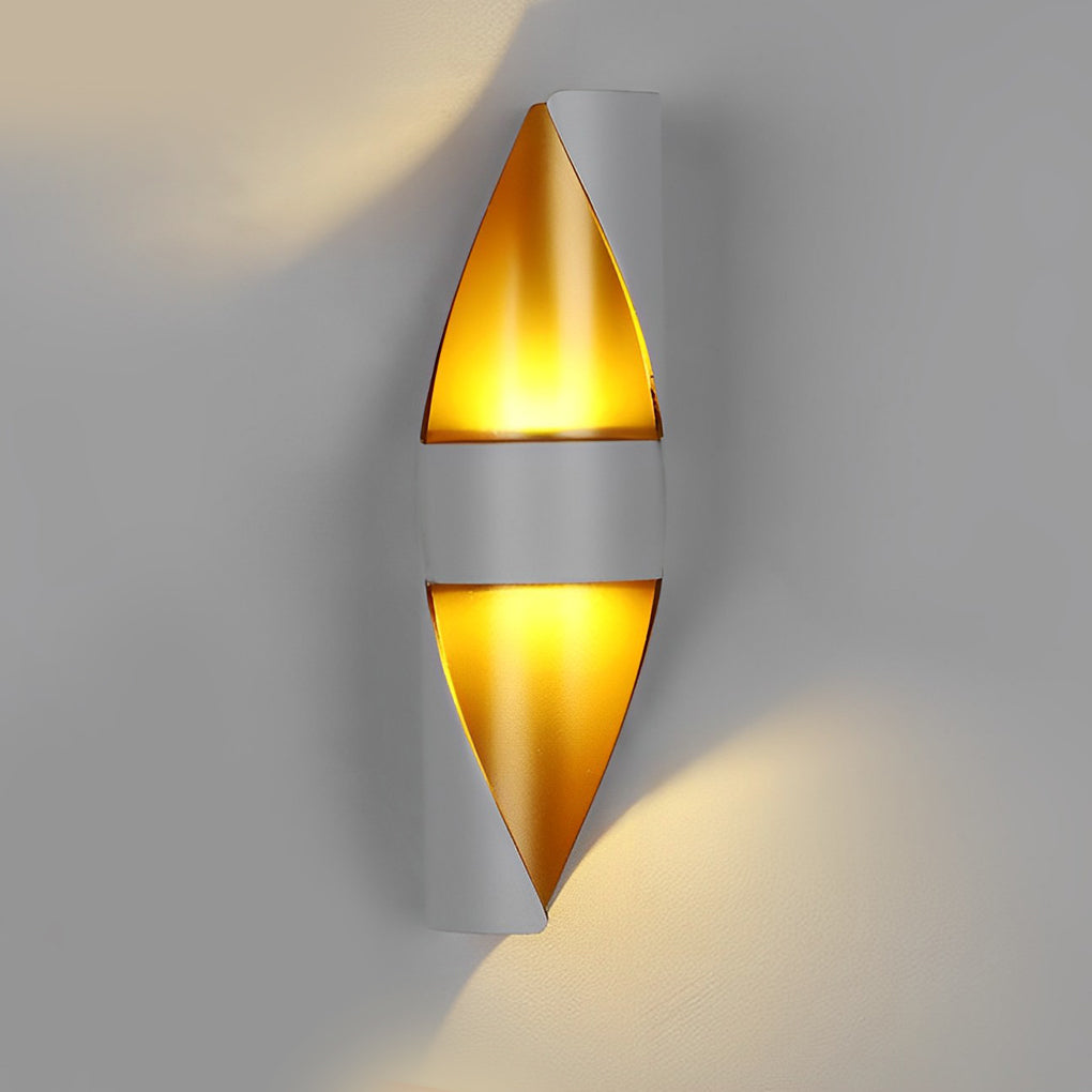 Spiral Outdoor Wall Light Up Down Gold Interior Die-Cast Aluminum