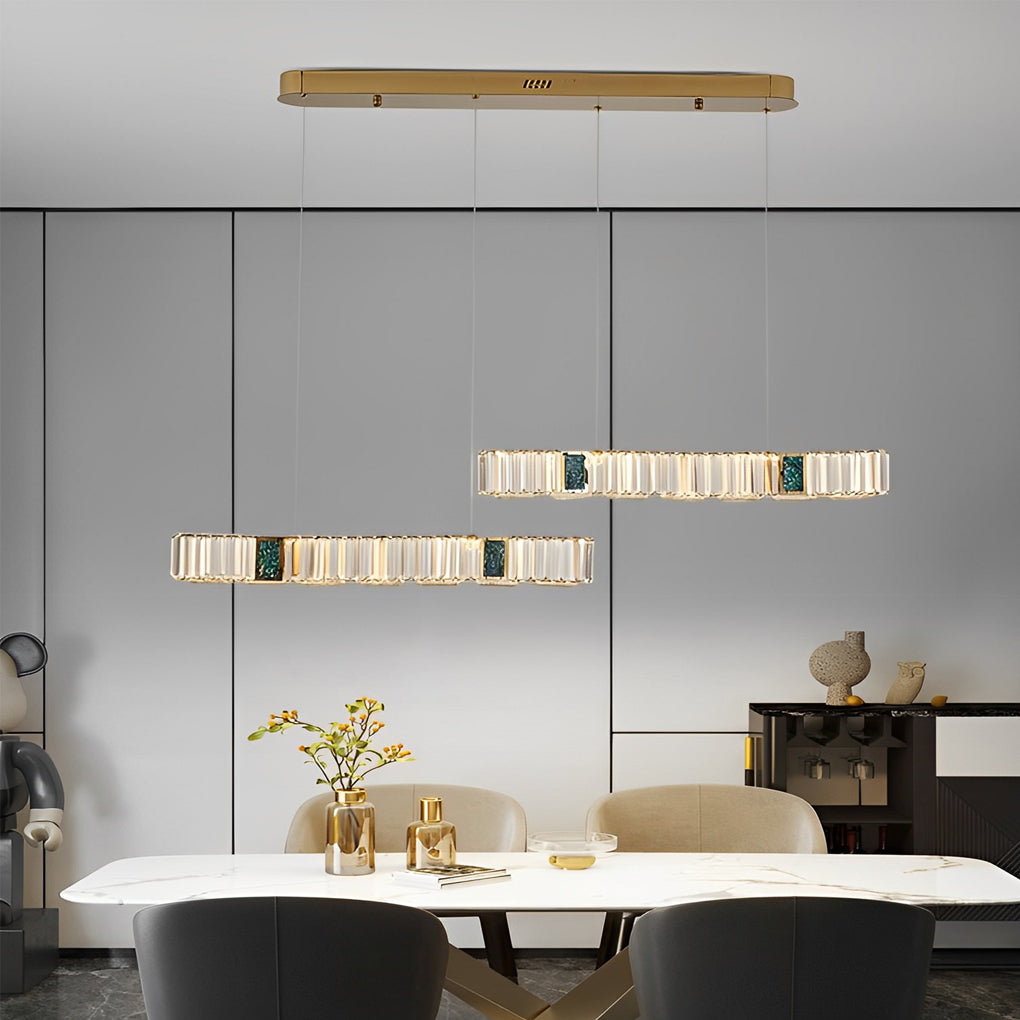 Modern Crystal LED Dining Room Chandelier - Three Step Dimming