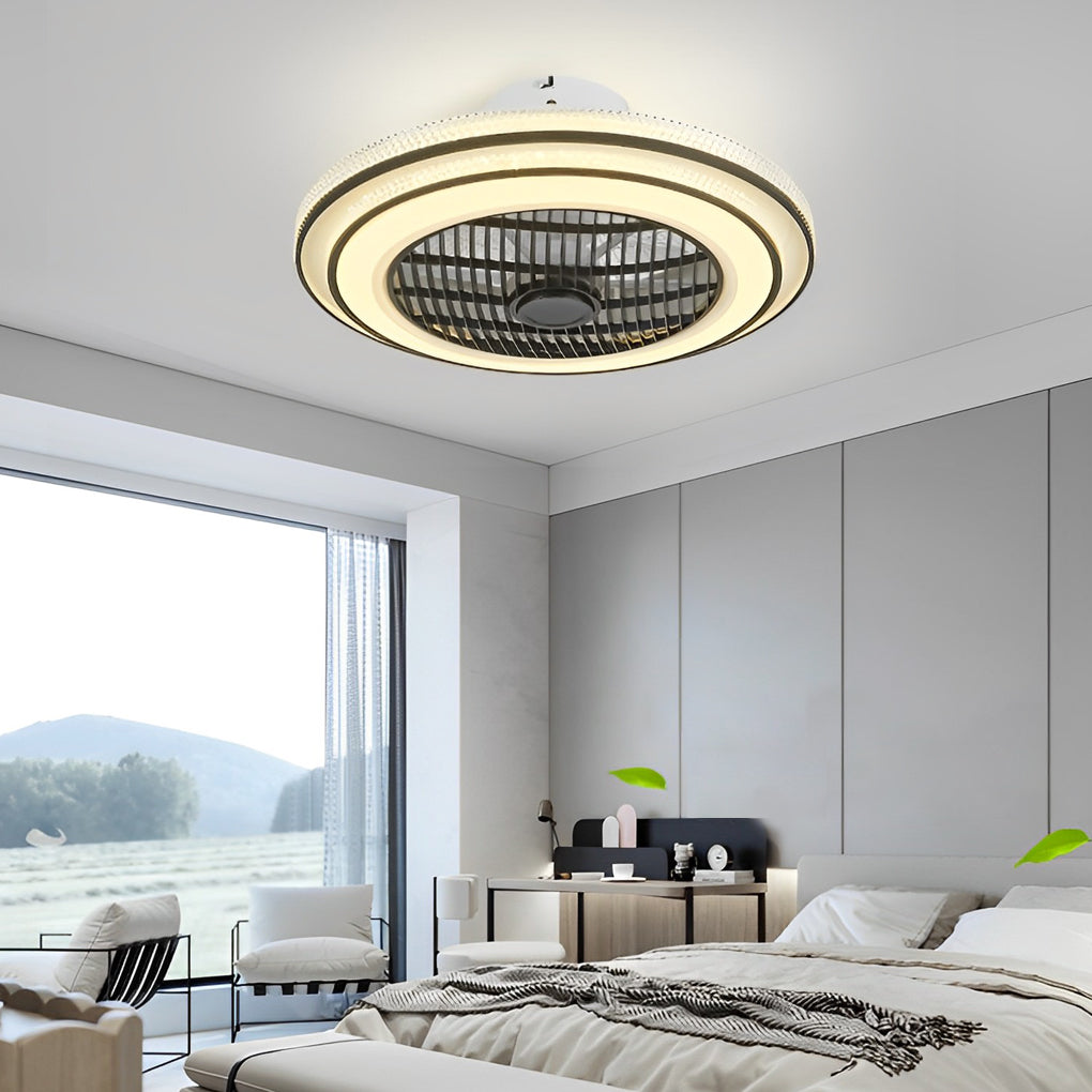 Modern Bladeless LED Ceiling Fan Light with Remote Control