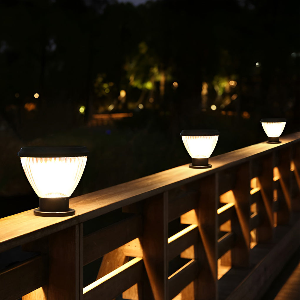 Solar LED Post Cap Light - Modern Aluminum Pillar Light for Outdoor