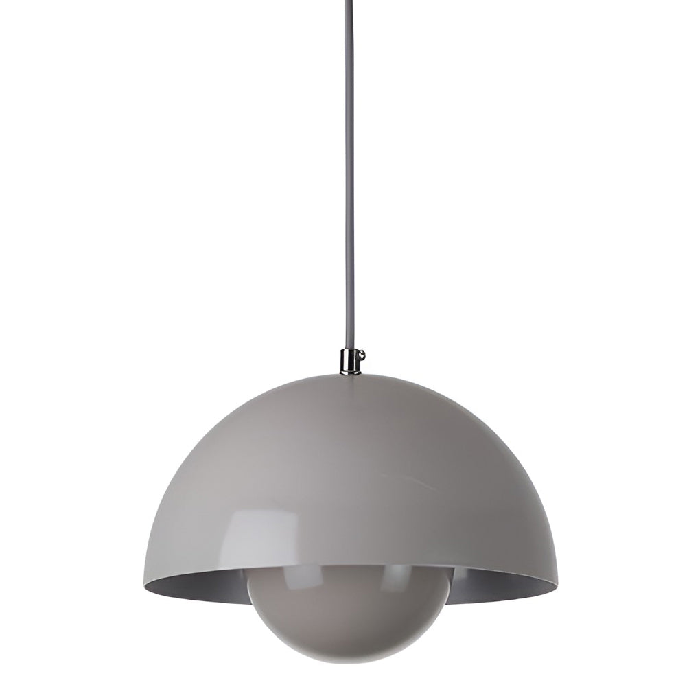 Mushroom Pendant Light – Metal Dome Shade with Warm Glow