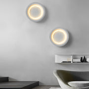 Round Moon Resin Wall Sconce - Modern LED Wall Light