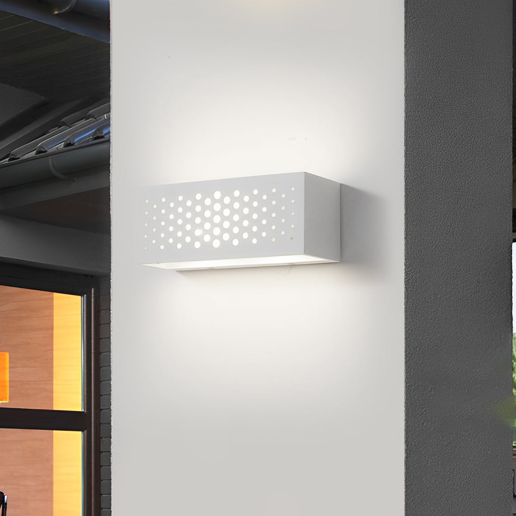 Modern Rectangular Plaster Wall Sconce with Up & Down LED Light