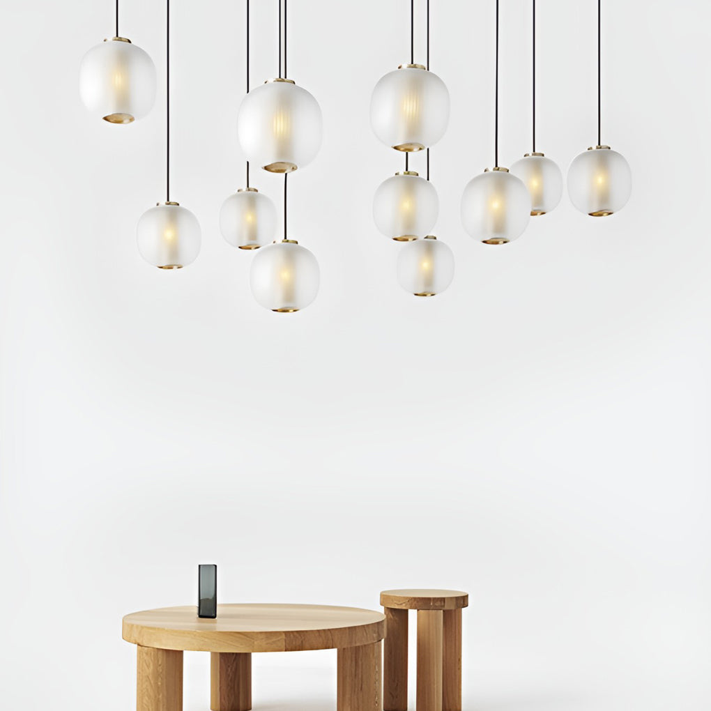 Modern Glass Lantern Pendant Light - LED Ceiling Light