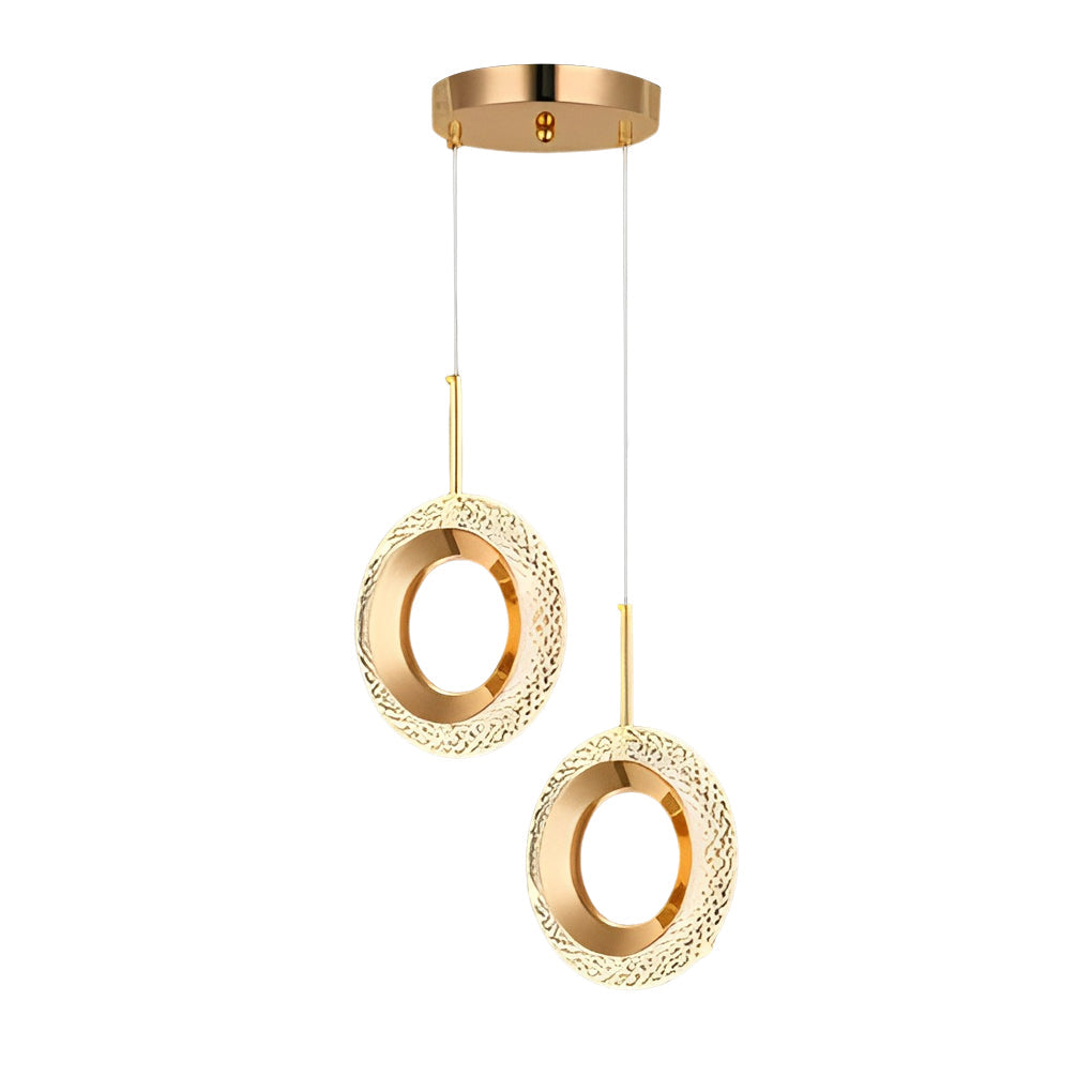 Modern Gold LED Pendant Light with 3-Step Dimming | Geometric Design