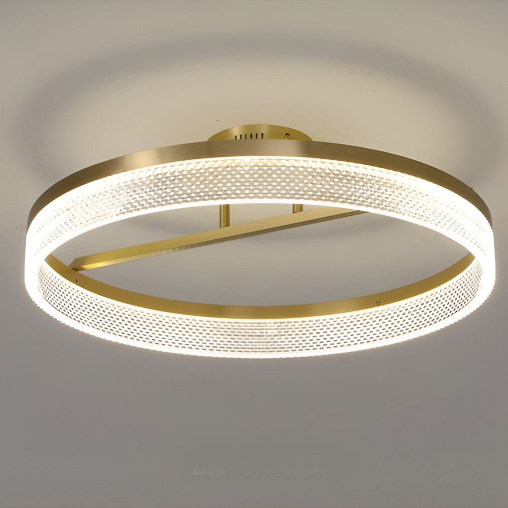 Modern Round Gold Ceiling Light 60W LED Flush Mount Acrylic Lamp