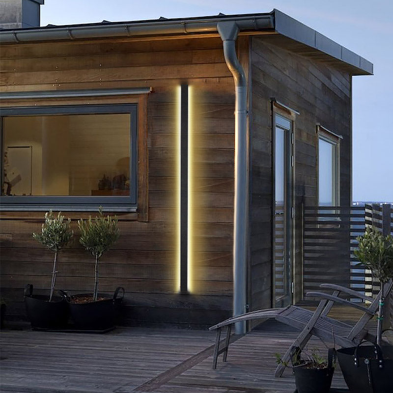 Modern Black Linear LED Outdoor Wall Light Waterproof IP65