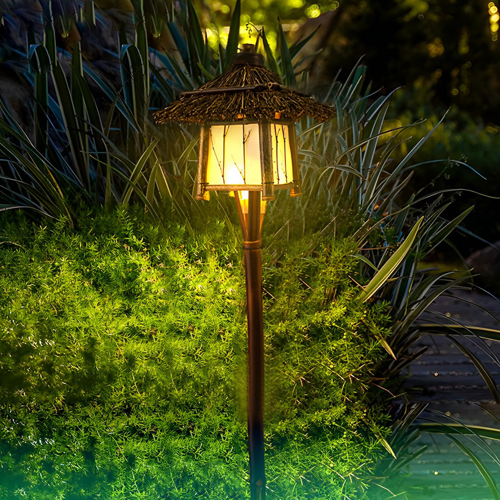 Bamboo Branch Pattern Lantern Outdoor Hanging & Post Light
