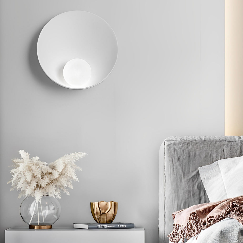 Modern Nordic White Resin Glass Round Wall Sconce
