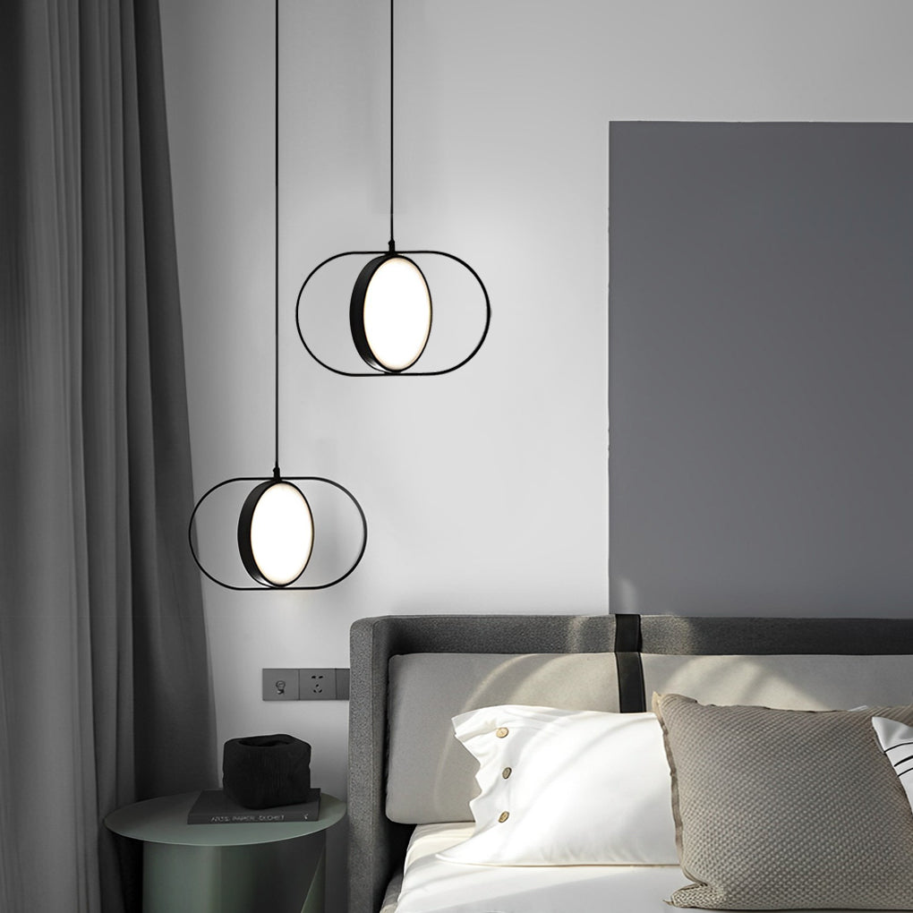 Modern Black LED Pendant Light with 3-Step Dimming