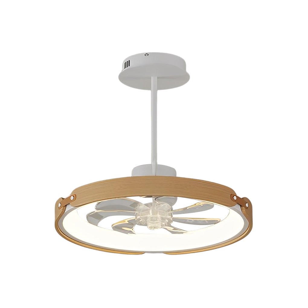 Wood Bladeless Ceiling Fan Light with LED & APP Control