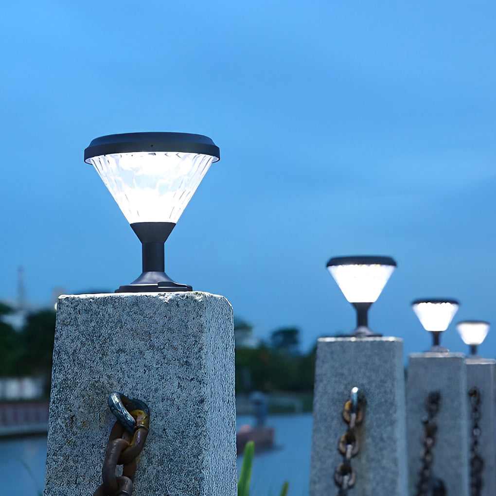 Modern Solar Fence Post Light with Colorful Gradient Modes