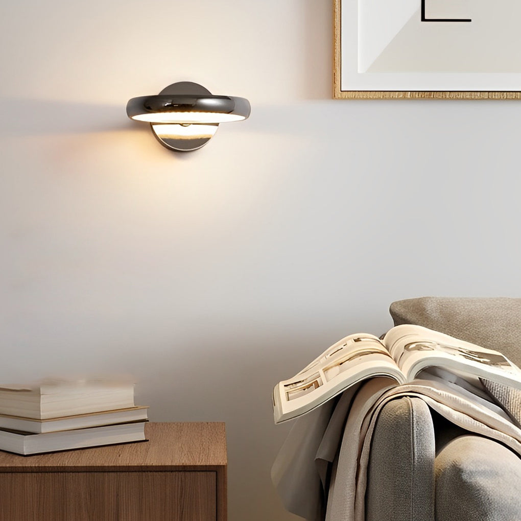 Modern Circular Aluminum LED Wall Sconce with Acrylic Shade