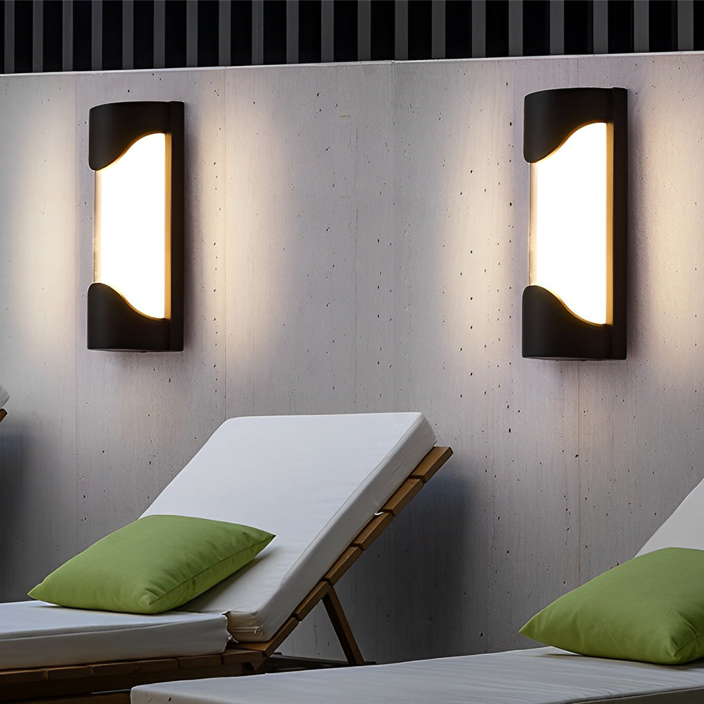 Modern LED Outdoor Wall Lamp - Black Aluminum Waterproof IP55
