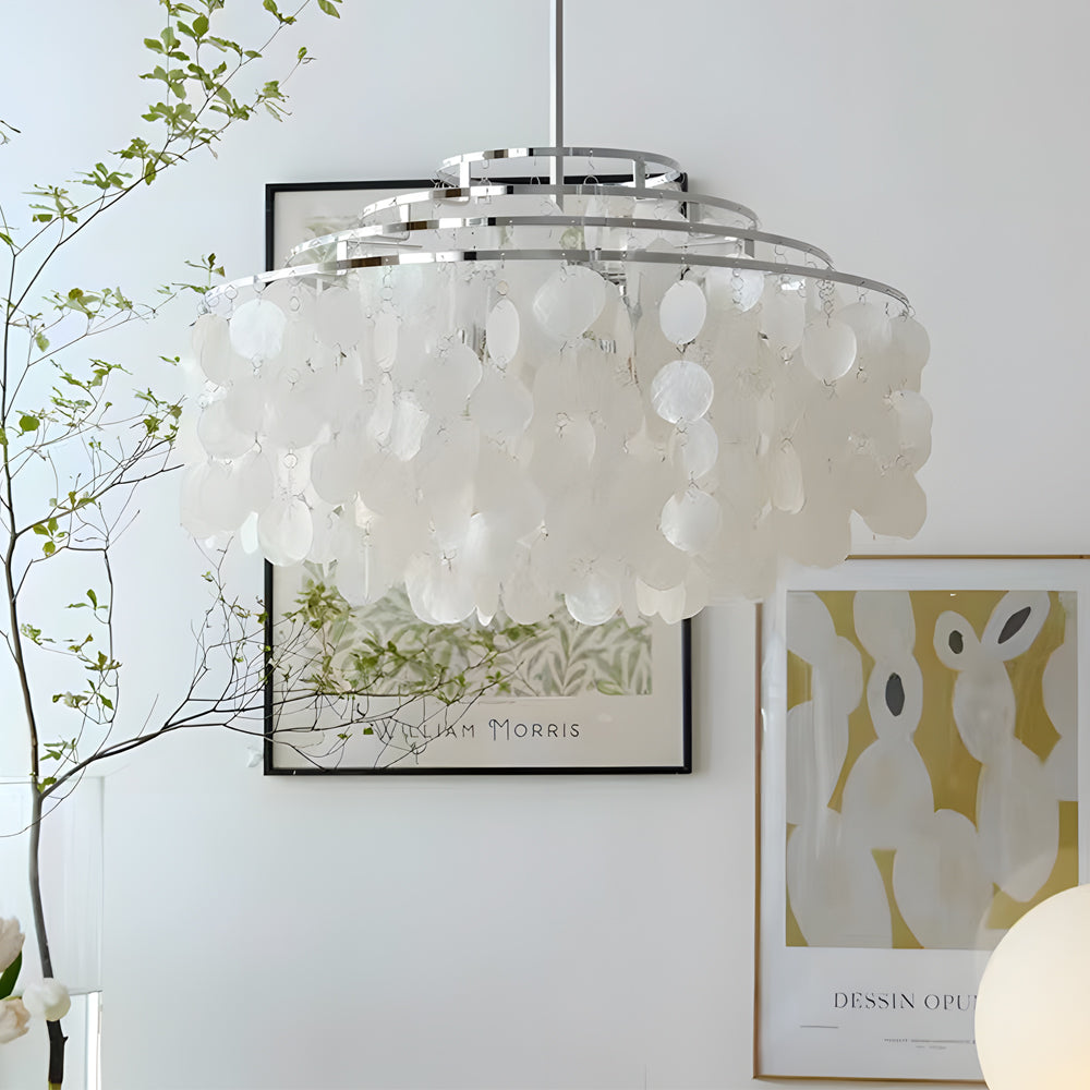 Luxury Seashell Chandelier with Adjustable Chain - LED Pendant
