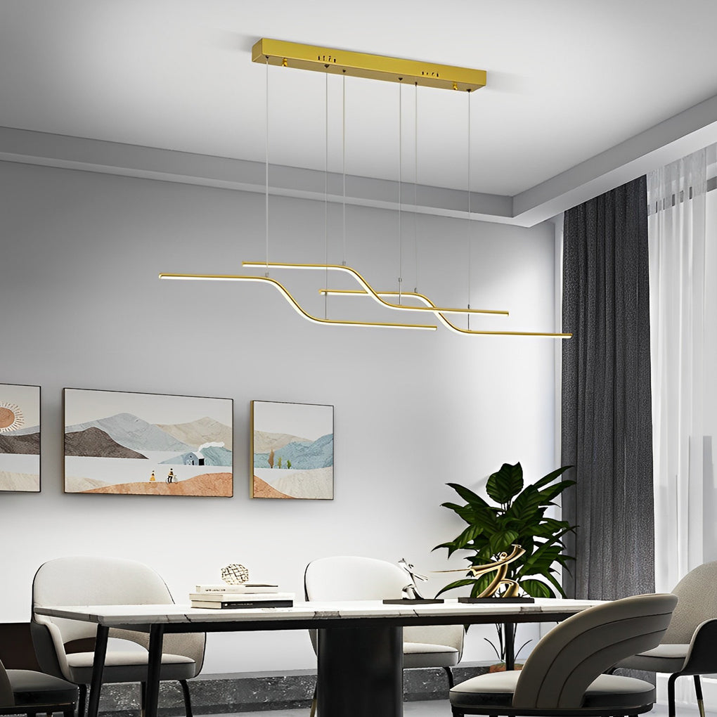 Modern Z-Line Dimmable LED Pendant Light with Remote Control