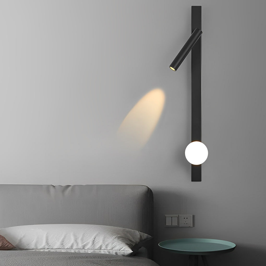 Adjustable Modern Black Wall Sconce with Dual LED Spotlights