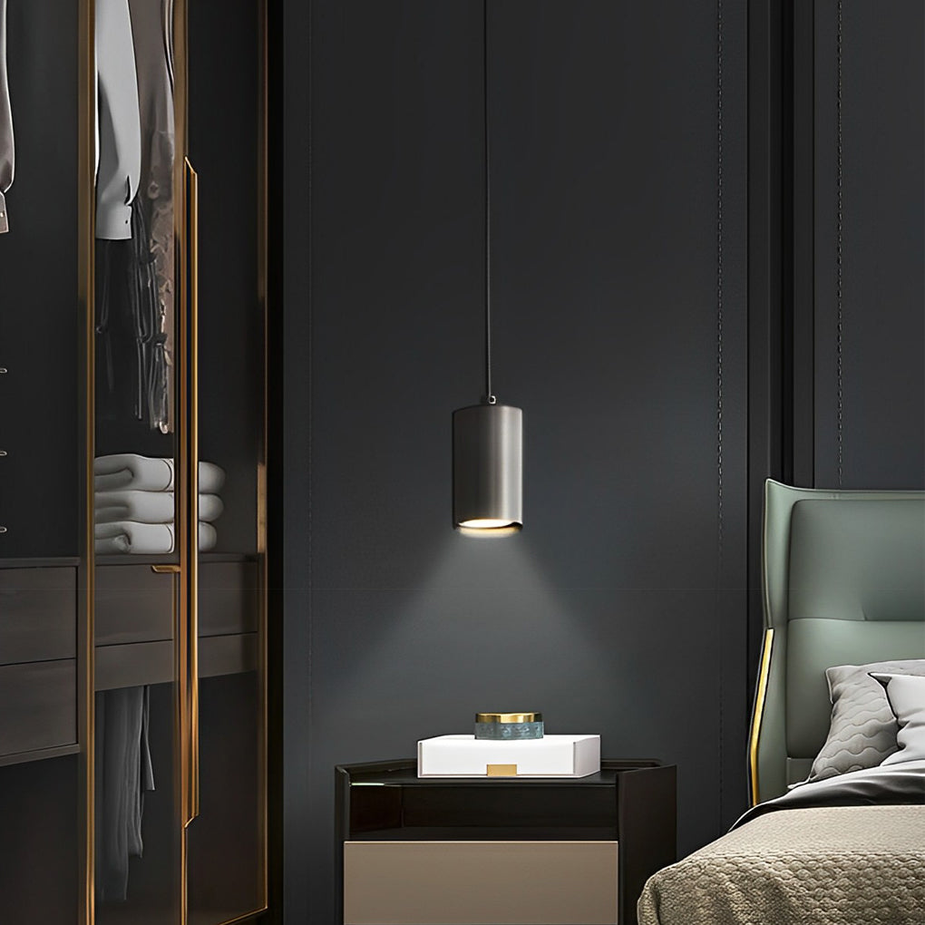 Cylindrical Copper Pendant Light - Modern Minimalist Spotlight