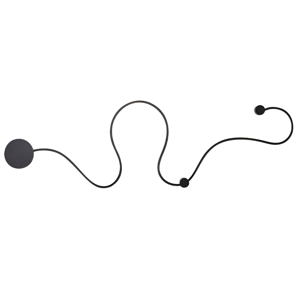 Curved Linear LED Wall Sconce - Modern Black Metal Wall Light