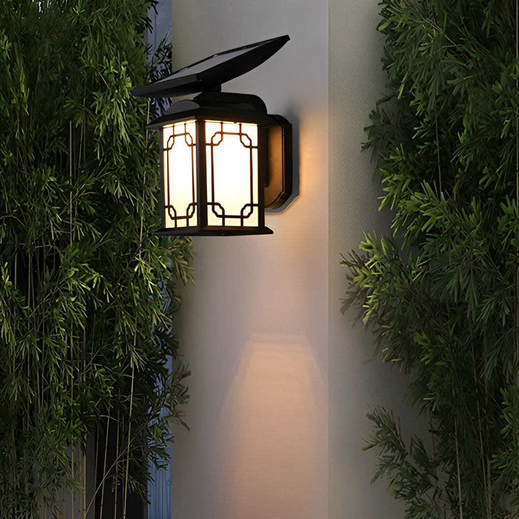 Modern Solar LED Outdoor Wall Light with Remote – Dimmable &