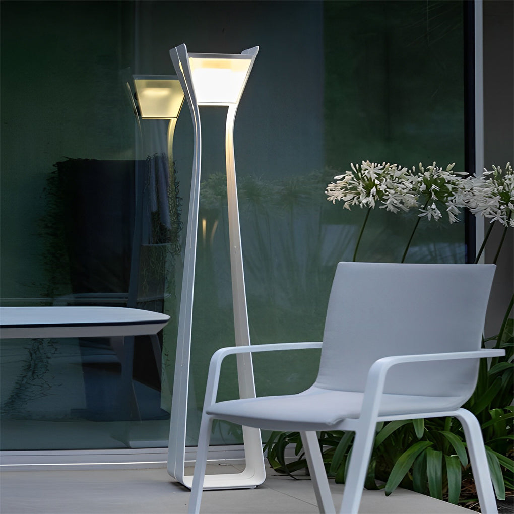 Modern Solar Pathway Lights - Stainless Steel & Glass Outdoor
