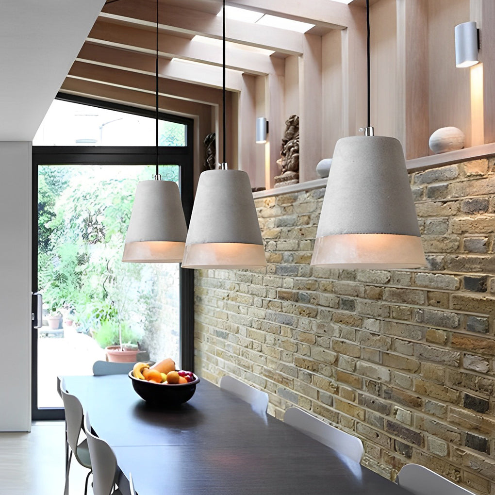 Industrial Cement Pendant Light – Modern Minimalist Chandelier