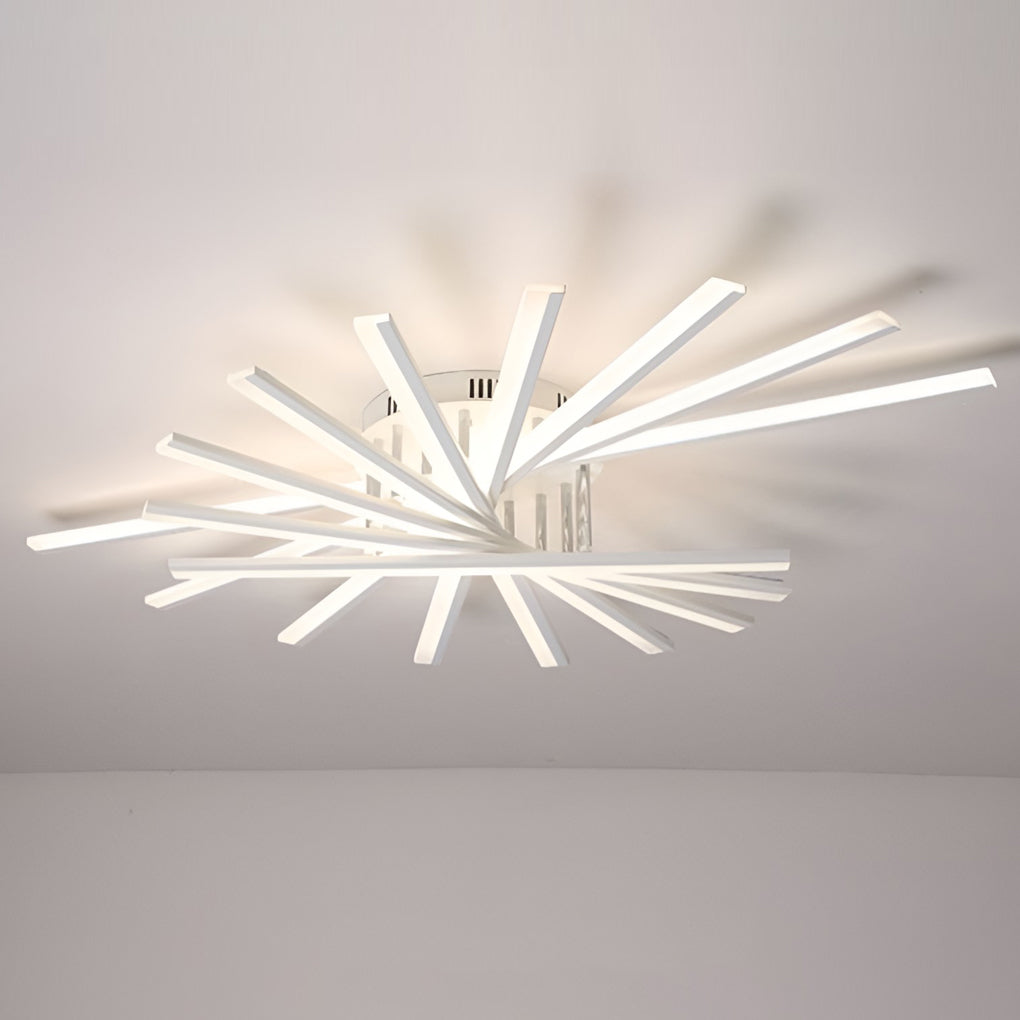 Modern LED Semi Flush Mount Ceiling Light with Stepless Dimming