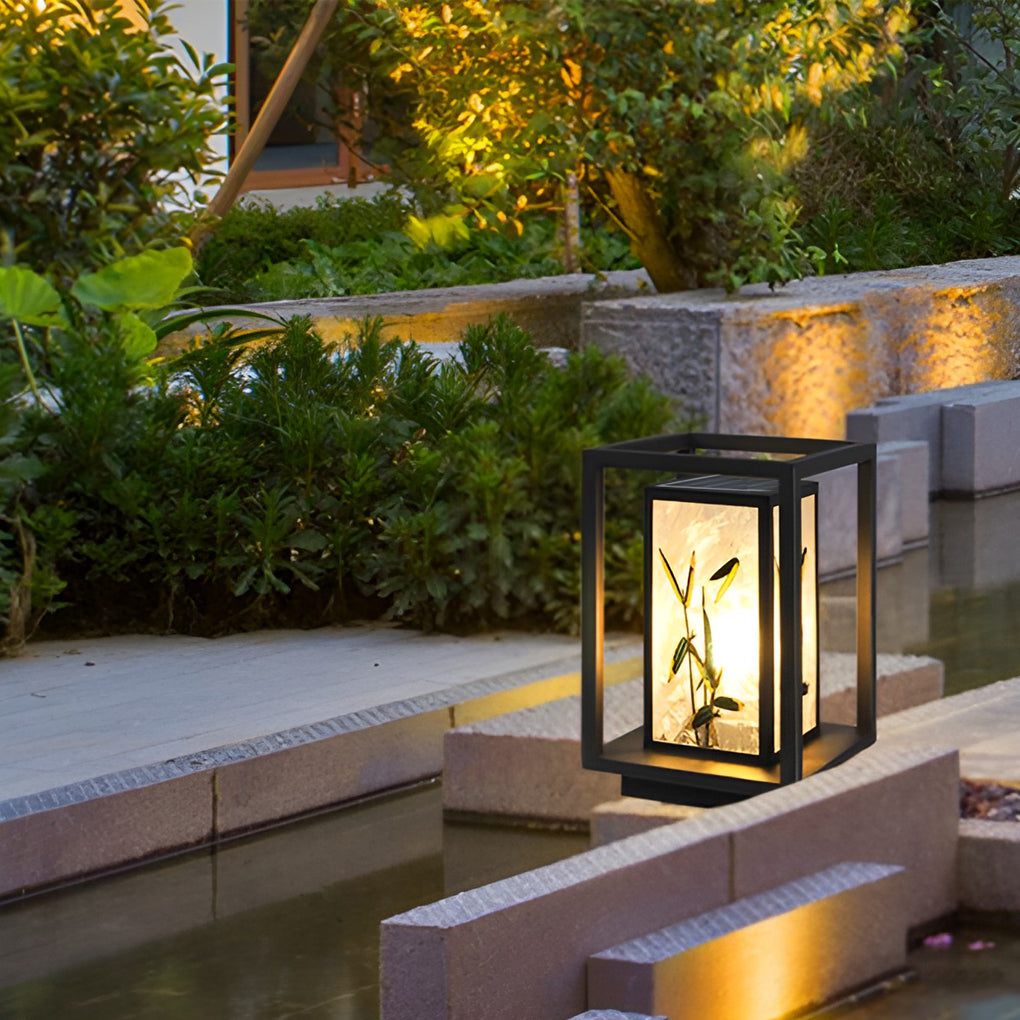Artistic Solar LED Pathway Lights with Landscape Pattern Design