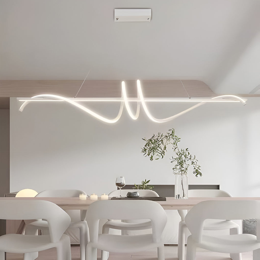 Modern LED Dimmable Linear Chandelier with Remote Control