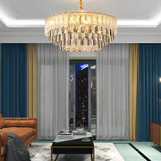 Modern Crystal Chandelier with Three-Step Dimming LED