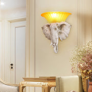 Elephant Resin Wall Sconce with Glass Shade – Modern Luxury Lighting