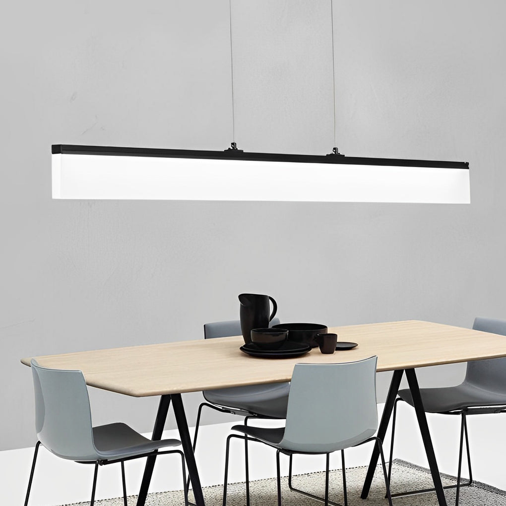 Modern Linear LED Pendant Light with Stepless Dimming - Black