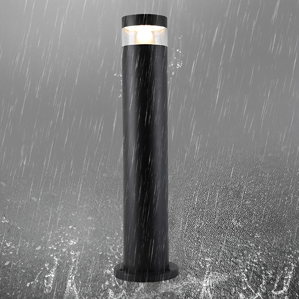 Modern Black Aluminum Outdoor Pathway Bollard Light - Waterproof LED