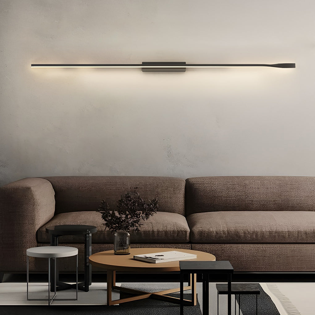 Modern Linear LED Wall Sconce in Black Iron | Minimalist Design