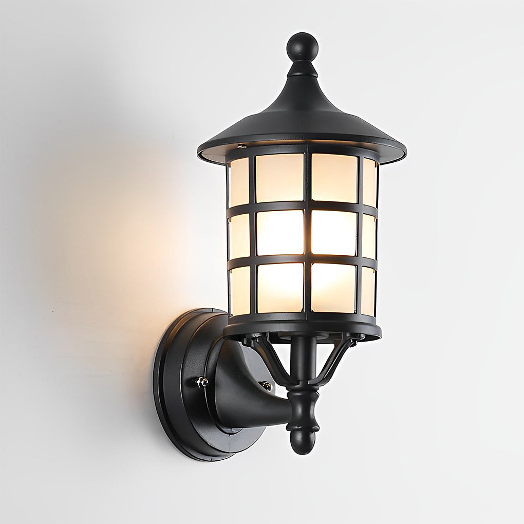 Modern Round Solar Wall Sconce - Black Aluminum & Glass Outdoor