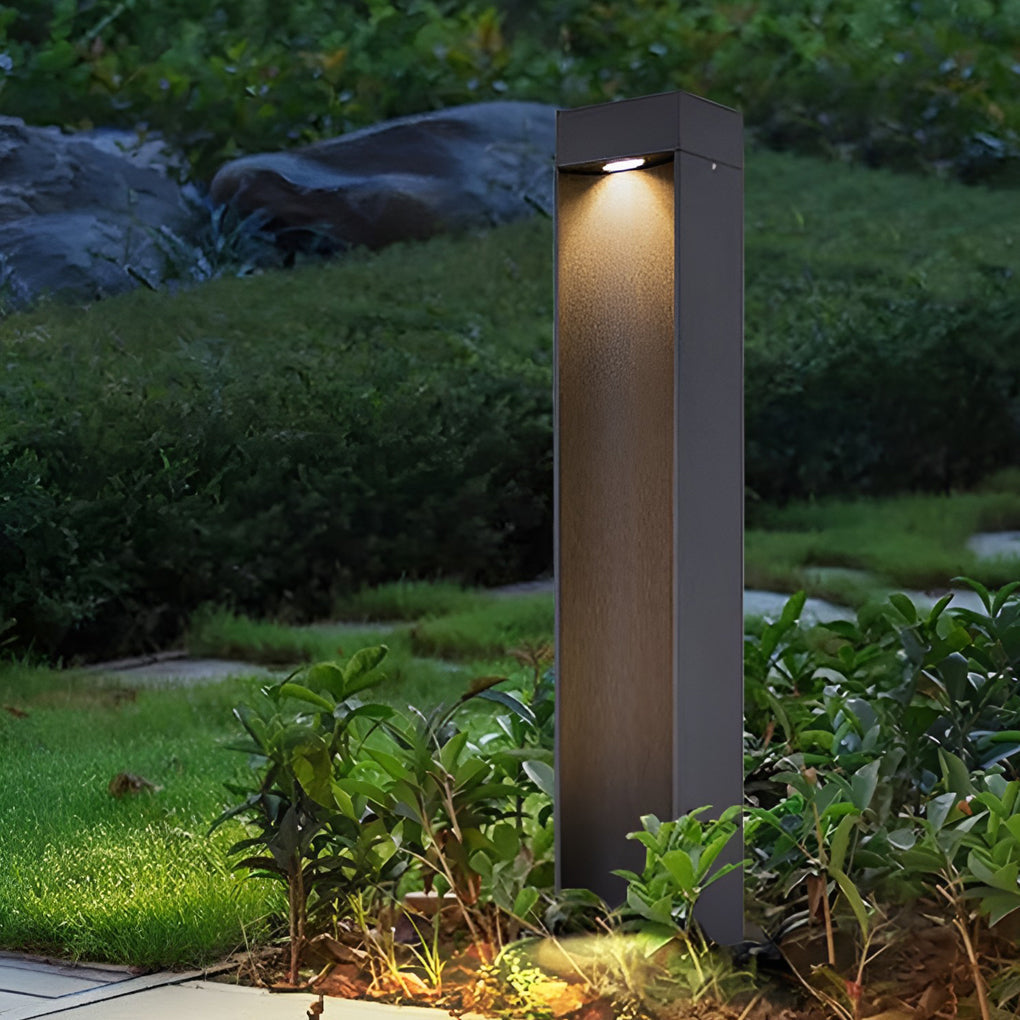 Modern Black LED Outdoor Lawn Light - Industrial Style Aluminum