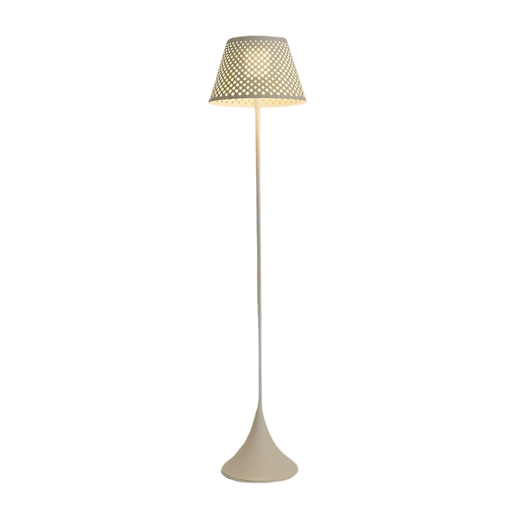 Modern Mesh Solar Outdoor Floor Lamp - Stainless Steel