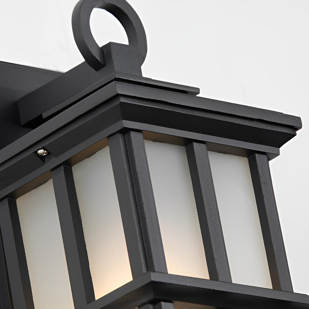 Modern Outdoor Wall Light – Die-Cast Aluminum & Glass – Black