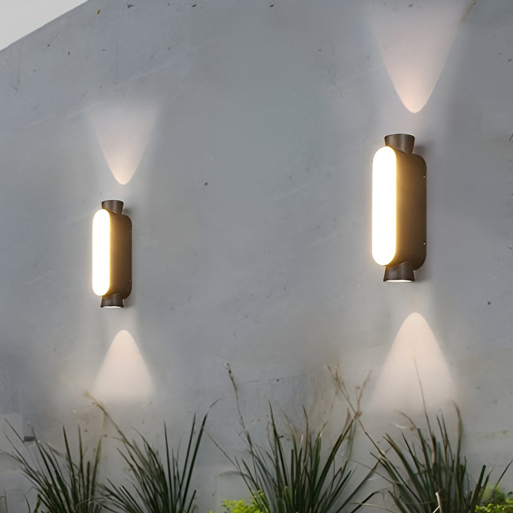 Black Aluminum Up Down Outdoor Wall Sconce IP65 Waterproof LED