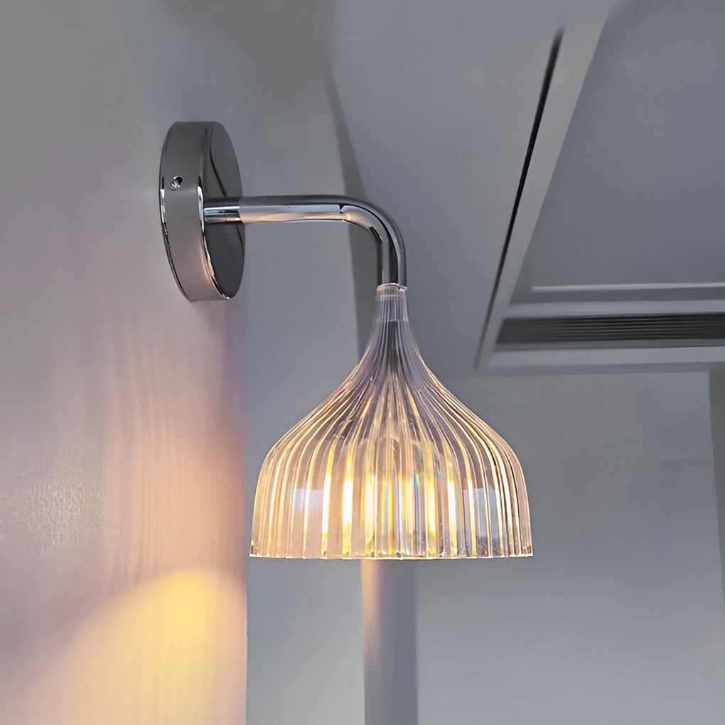Modern Pleated Wall Sconce with Iron Frame and Soft Diffused Light