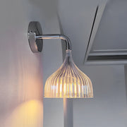 Modern Pleated Wall Sconce with Iron Frame and Soft Diffused Light