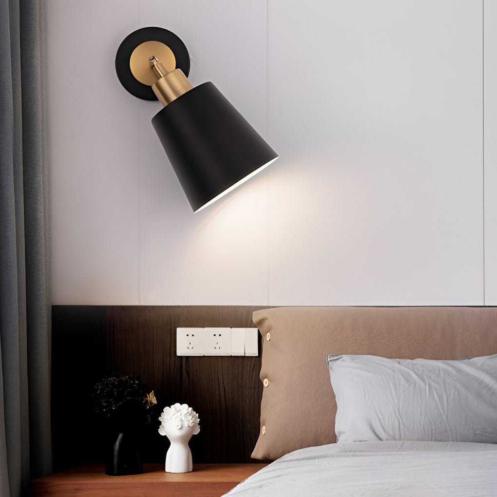 Adjustable Black & Gold Wall Sconce with 3-Step Dimming