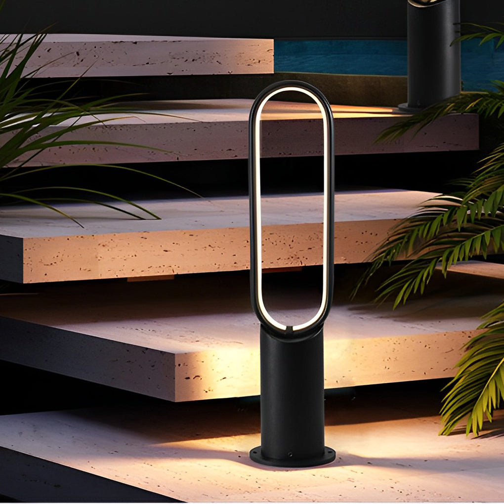 Modern Linear LED Solar Pathway Lights in Black Aluminum