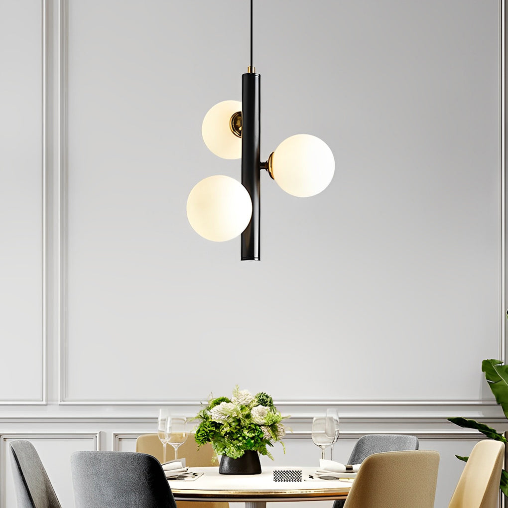 Modern Glass Ball Pendant Light - 3-Light Dining Room Chandelier