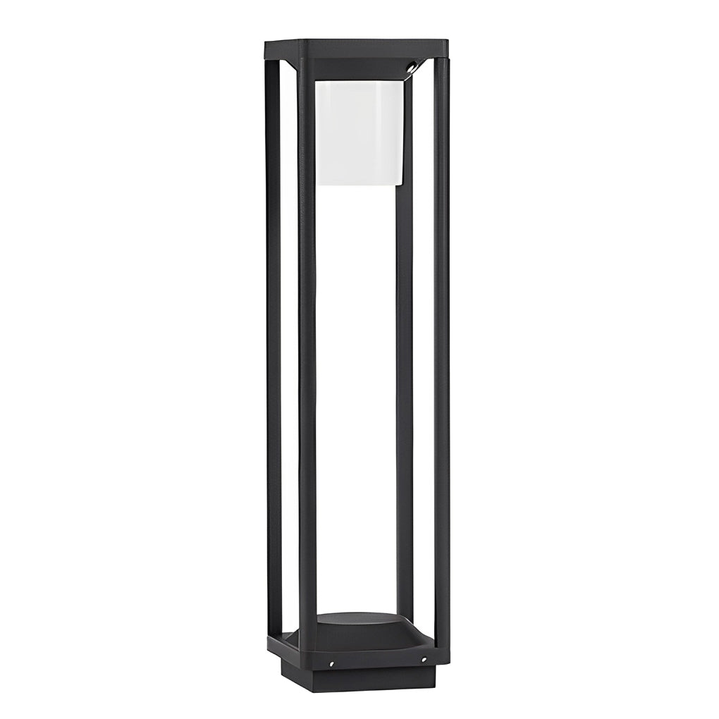 Solar LED Path Light Modern Black Aluminum Adjustable Brightness