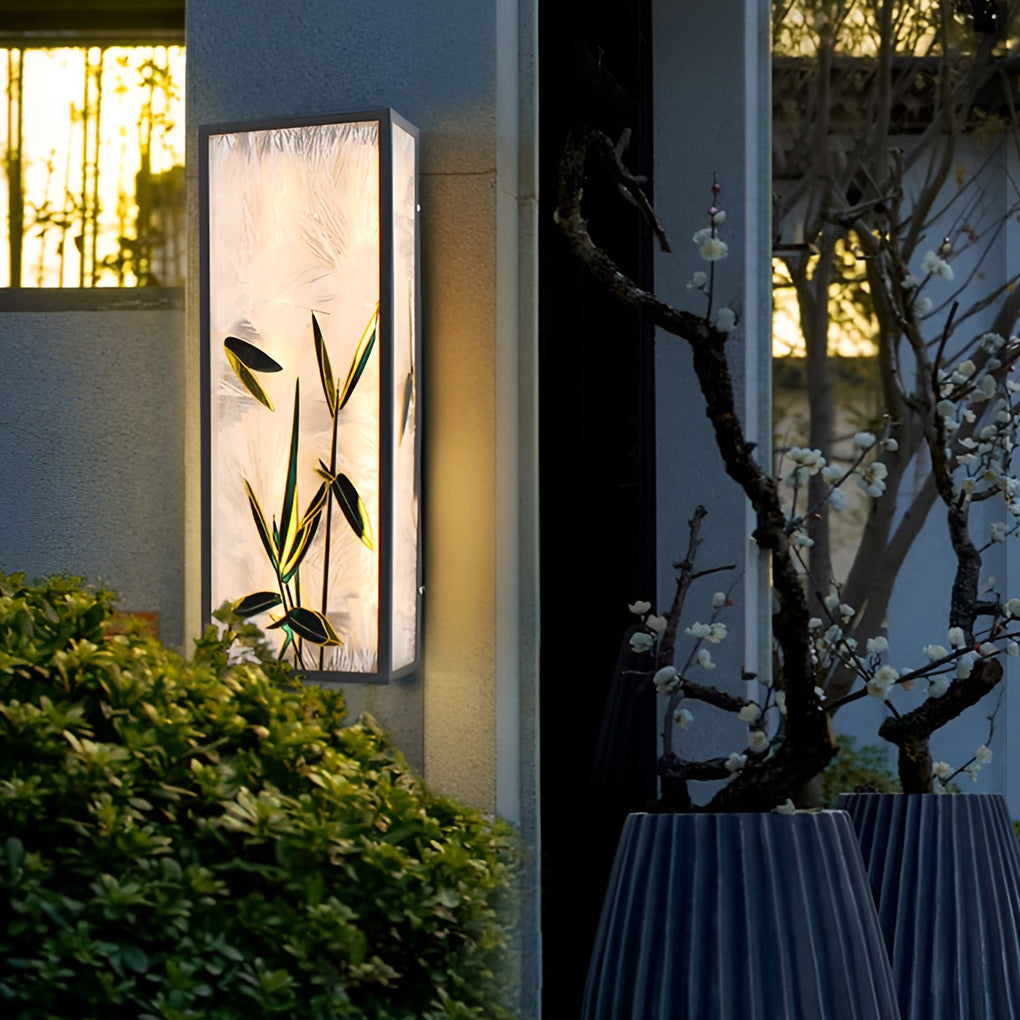 Vintage LED Outdoor Wall Sconce with Floral Acrylic Shade